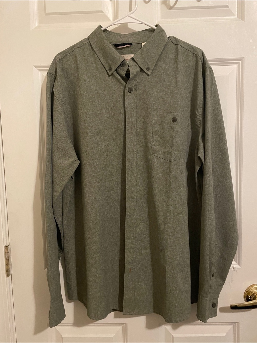 Woman’s Button-Down Long Sleeve Shirt - Olive Green
